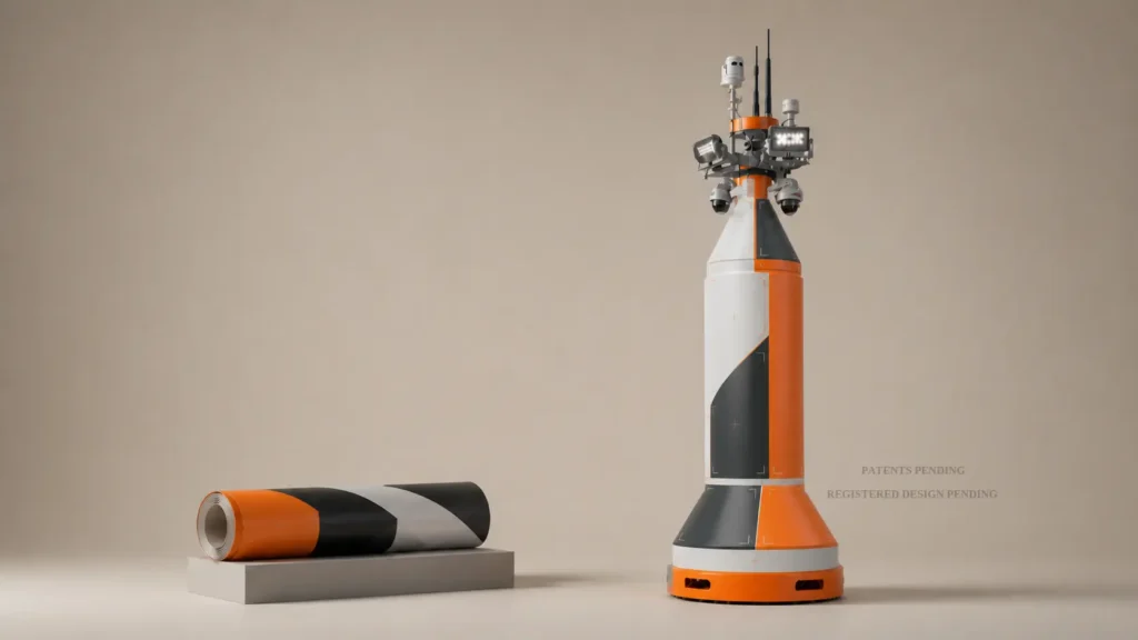 Modular Titan site security tower with an interchangeable branded wrap