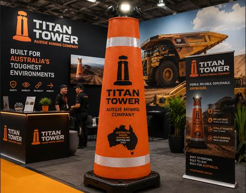 Titan Tower display at a mining industry exhibition